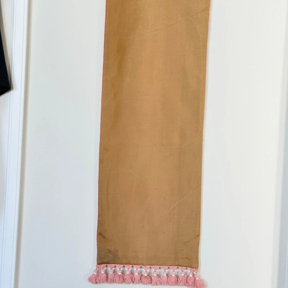 Long Pink‎ Floral Tapestry, Table Runner, Wall Hanging